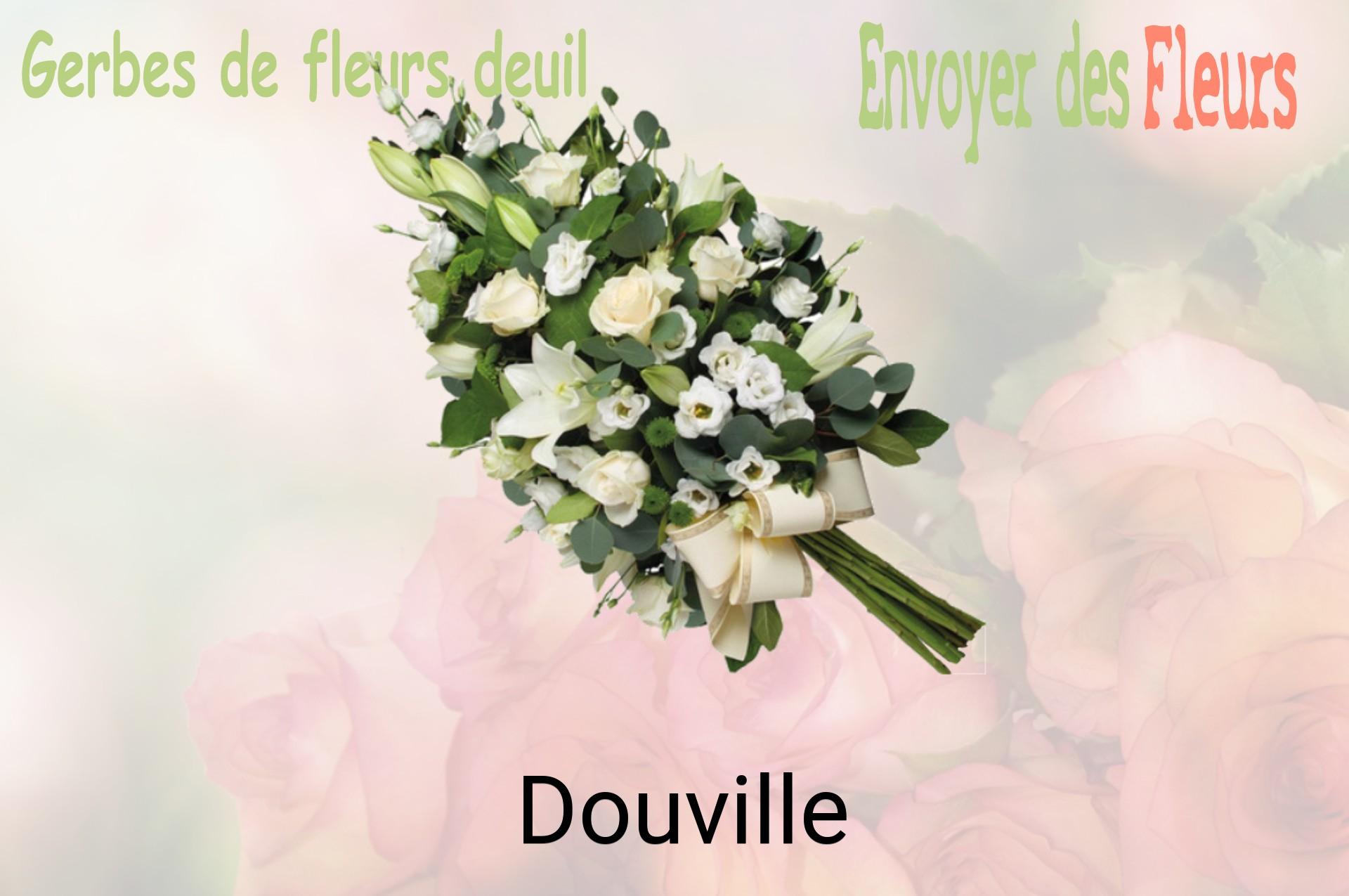 Gerbe de fleurs de deuil livrée à Douville